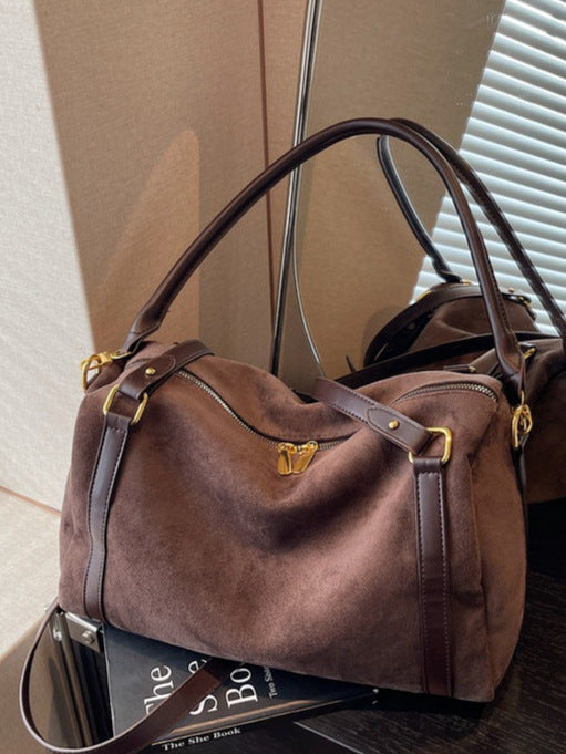 Loose Suede Large Capacity Pillow Niche Retro Women's Messenger Bag