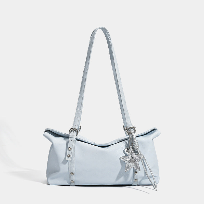 Women's Design Blue Pillow-shaped Underarm Commuter Women's Shoulder Bag
