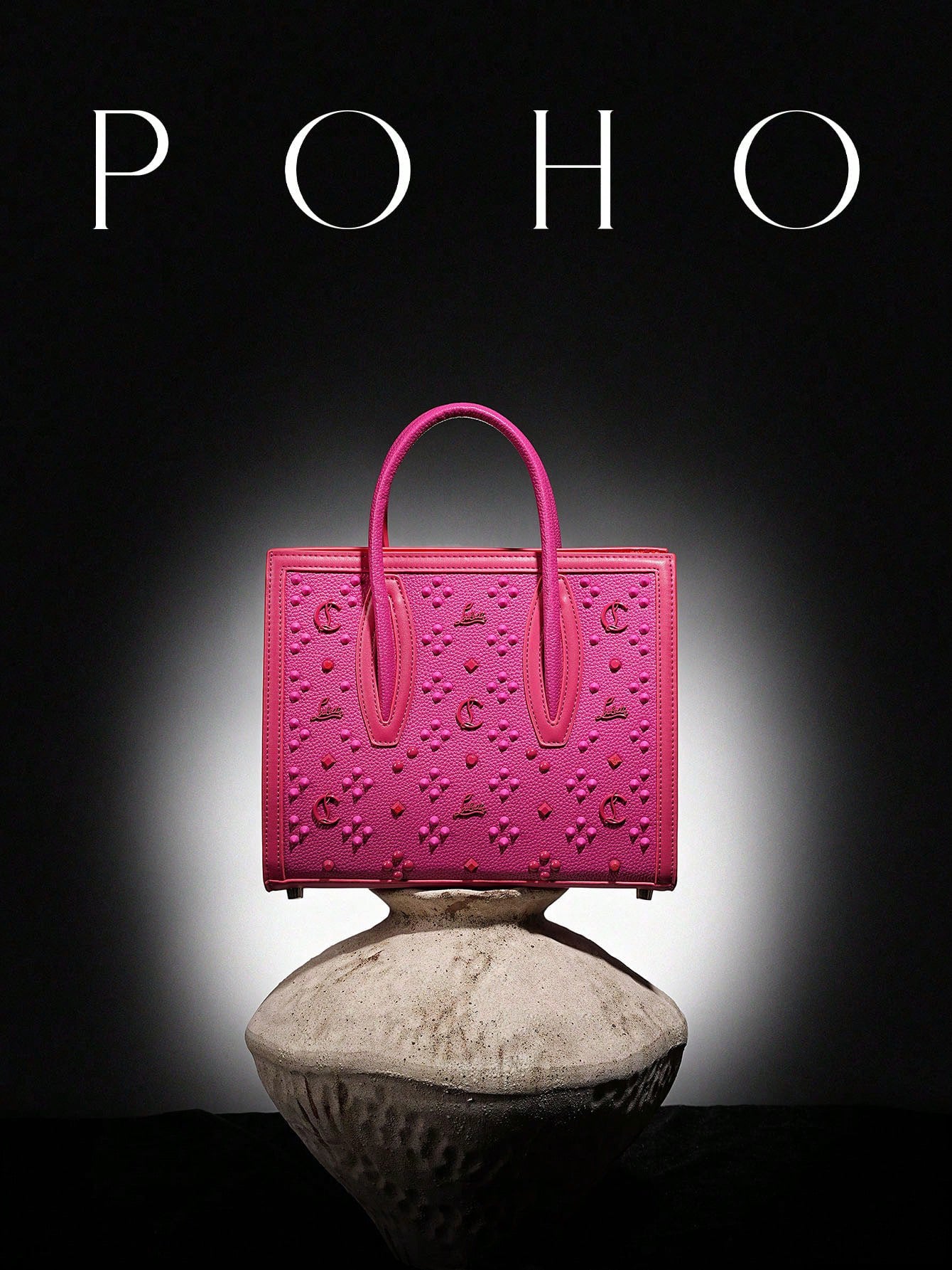 Women's Source Retro Trendy High Quality Fashion Banquet Rivet Tote Bag