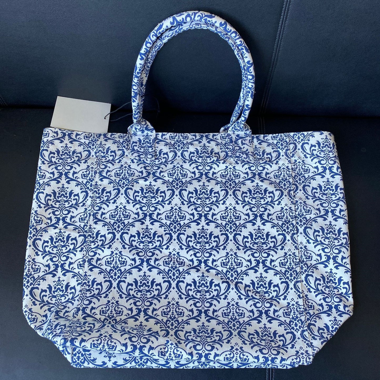 Single Canvas Large Shopping Blue White Handbags