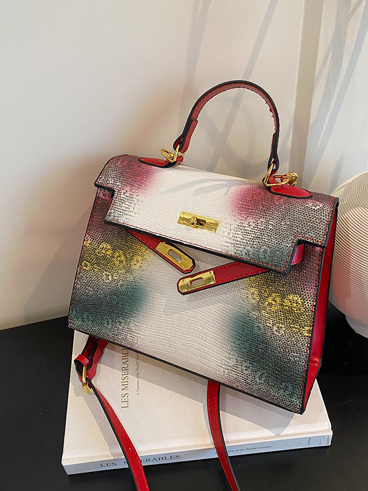 New Women's Retro Snake Pattern Kelly Bags