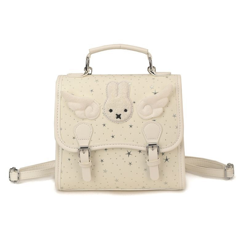 Women's Korean Cartoon Mickey Rabbit Design Cute Angel Little Wing Backpacks