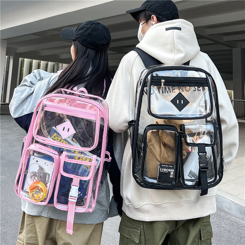 Women's & Men's Transparent Gel Korean Junior High Bags