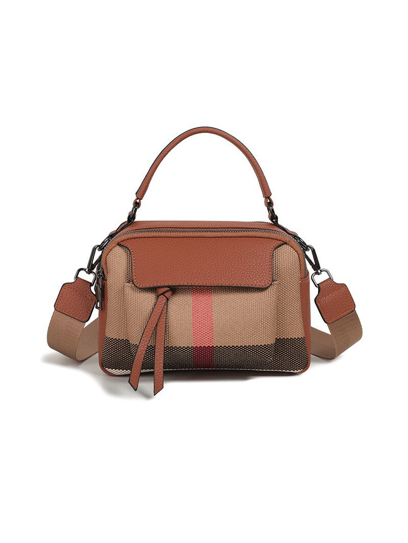 Women's Plaid Genuine Leather Fashionable Portable High-grade Bags