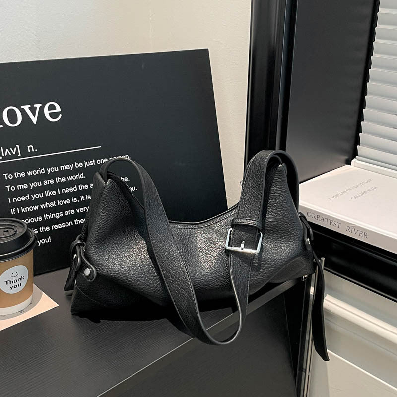 Women's Retro Soft Leather Large Capacity Fashion Simple Leisure Commute Women's Shoulder Bag