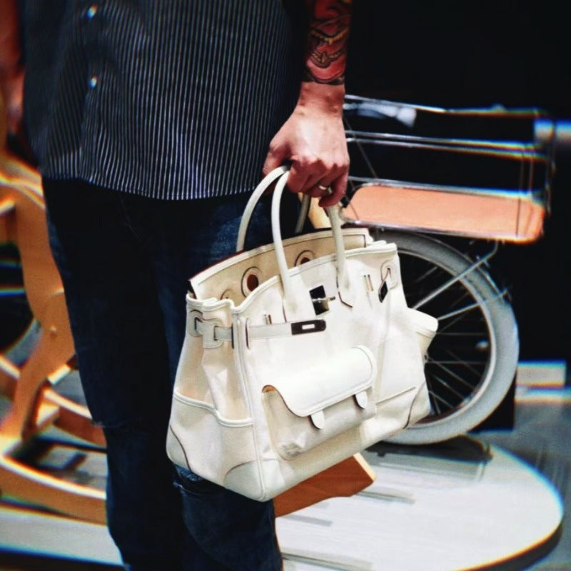 Women's Color Canvas Matching Portable Extra Large Bags