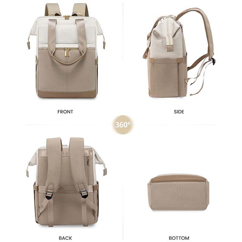 Durable Comfortable Women's Versatile Simple Cream Leisure Backpack