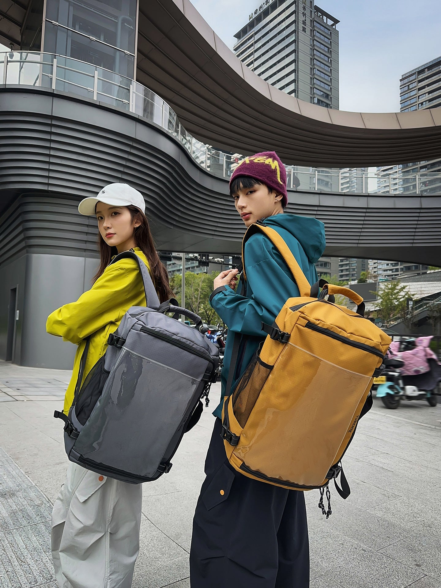 Couple Large Capacity Fashion Trend College Transparent Leisure Backpack