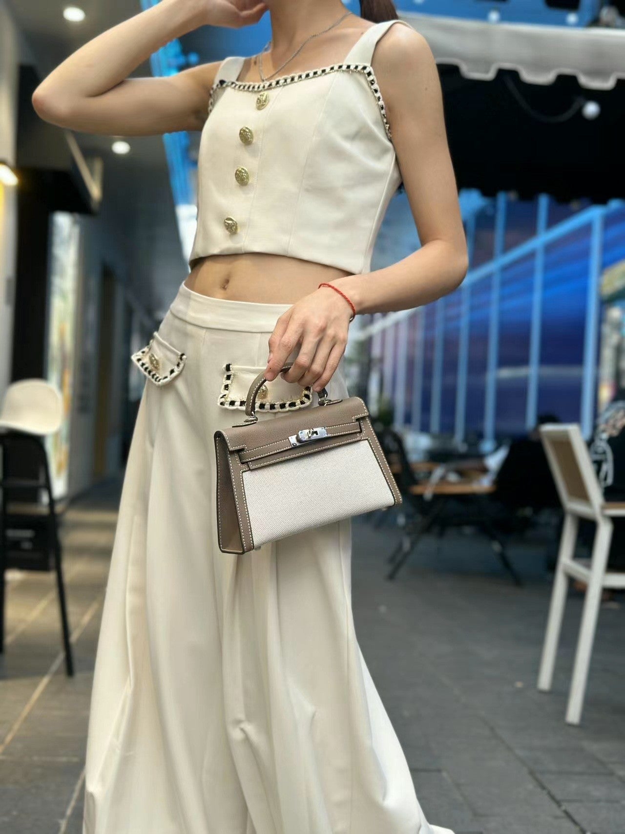 Women's Contrast Color Kelly Trendy Large Capacity Women's Messenger Bag
