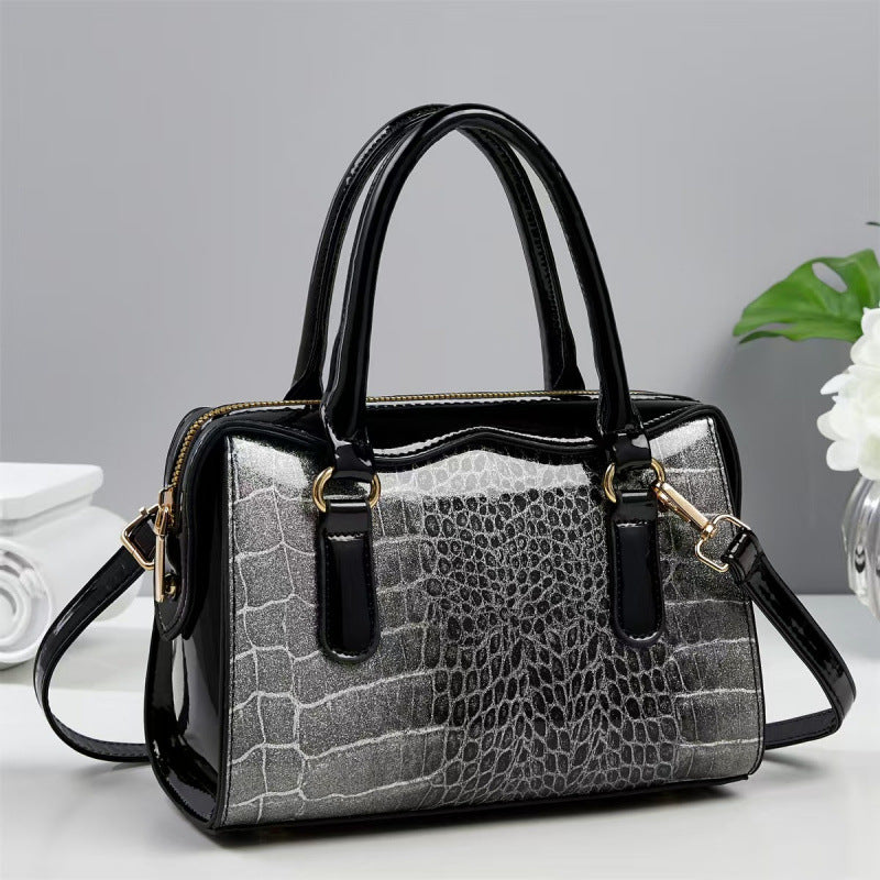 New Simple Stone Pattern Stitching Fashion Women's Handbag