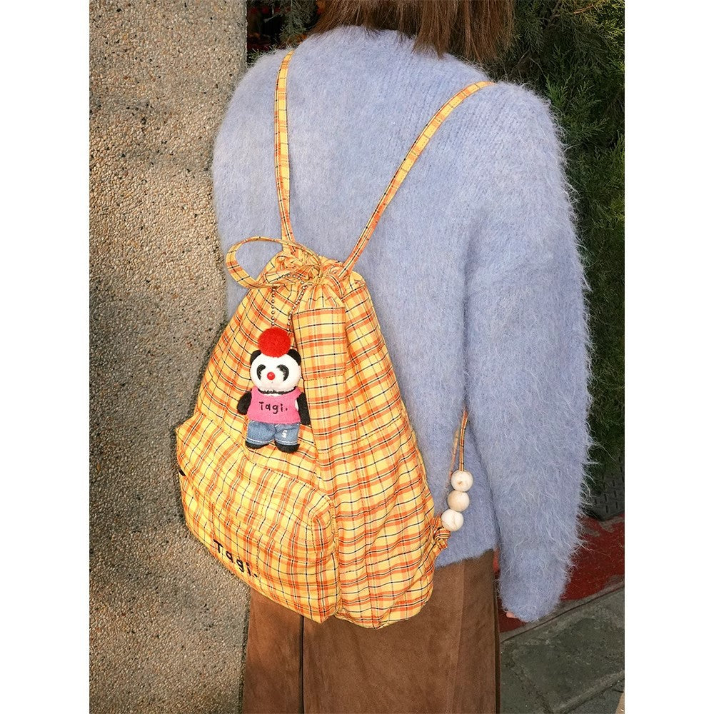 Pearl Acrylic Beaded Cute Drawstring Large Backpacks