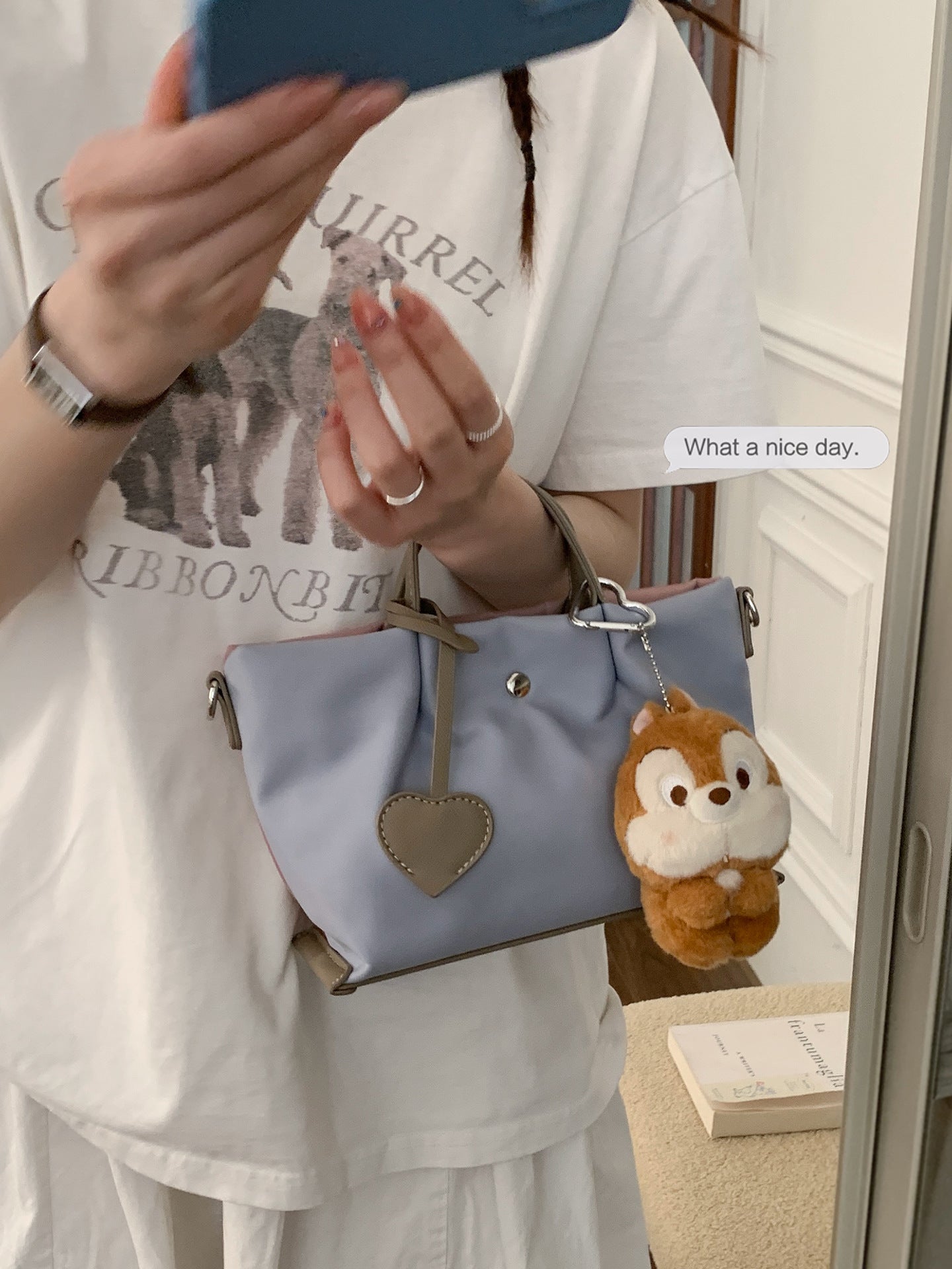 Women's Niche Texture Contrast Color Simple Tote Bag