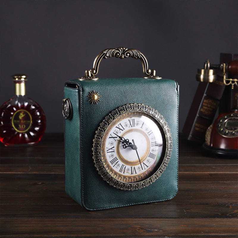 Beautiful Women's Clock Vintage Embroidered Double-sided Women's Handbag