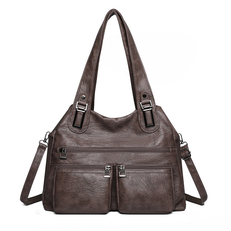 Women's Retro Trendy Mother Solid Color Bags
