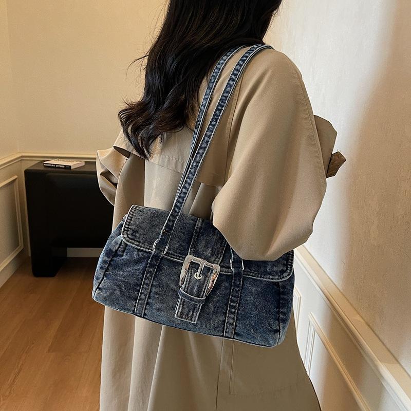 Women's Autumn Retro Artistic Large Capacity Denim Class Leisure Backpack