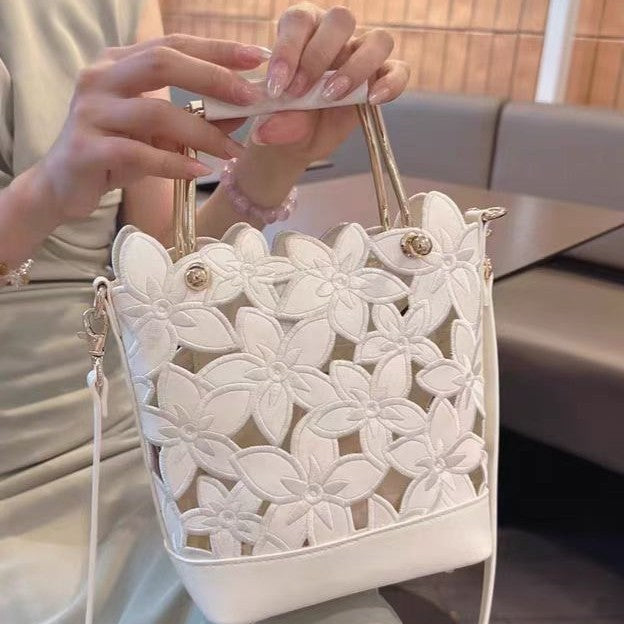 Women's French Style Woven Summer Lace Portable Women's Messenger Bag