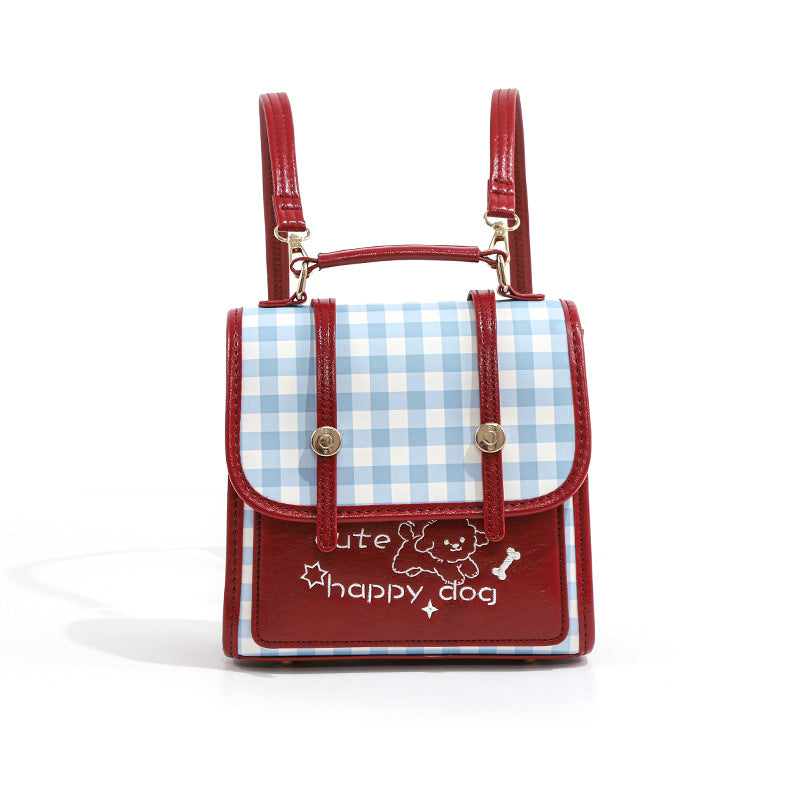 Women's Checked Korean Niche Design Street Trend Women's Backpack