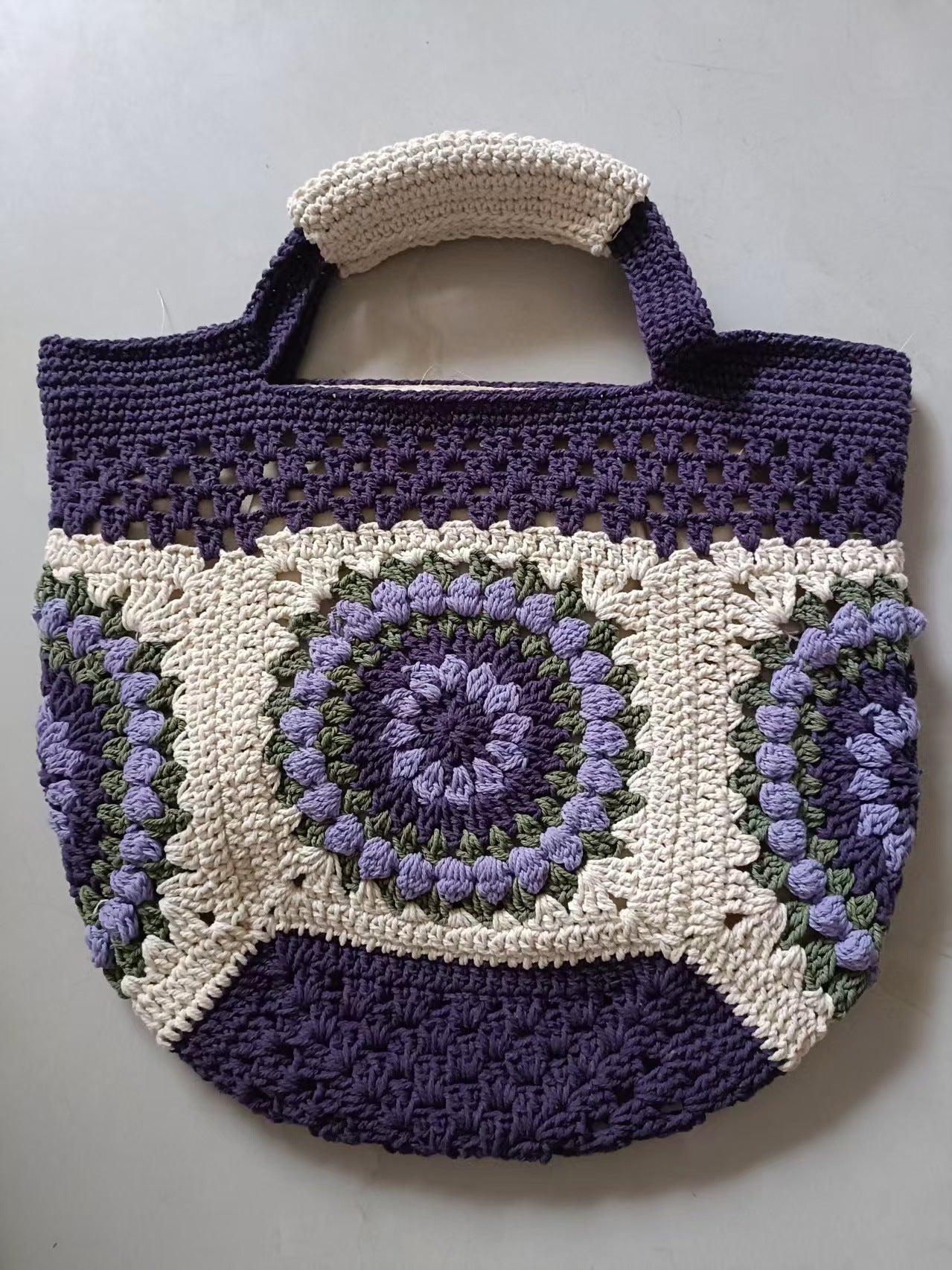 Grandma Plaid High Sense Female Hand-woven Large Capacity Canvas Women's Shoulder Bag