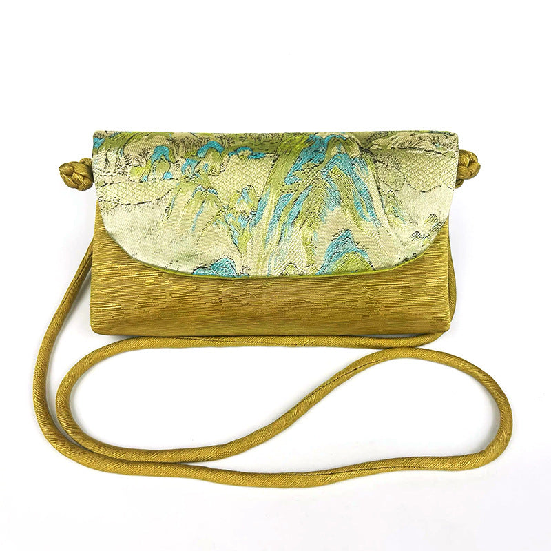Cultural Heritage Chinese Style Mulberry Silk Song Dynasty Brocade National Shoulder Bags
