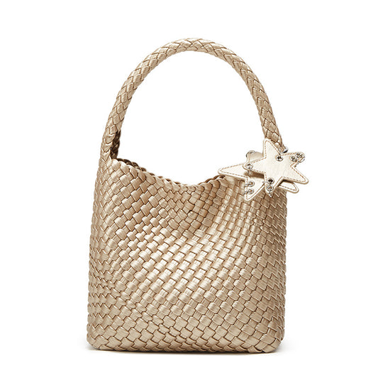 Women's Gun Champagne Hand-woven Large Capacity High-grade Women's Shoulder Bag