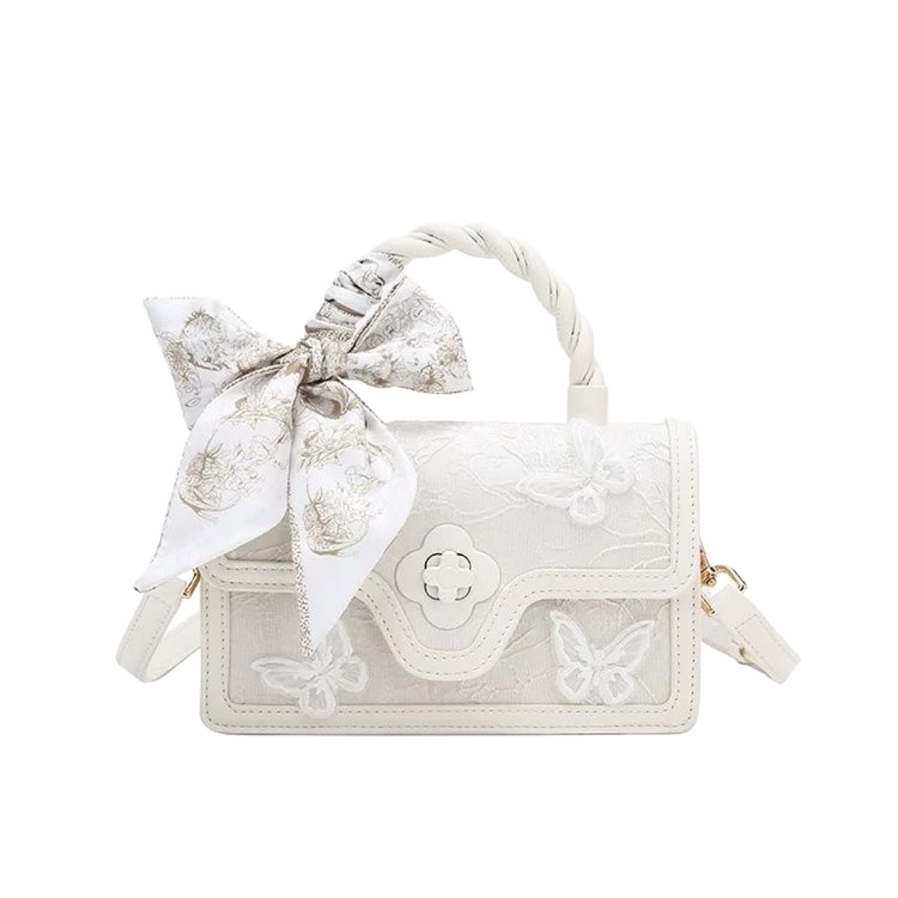 Women's French Design Fairy Bow Twist Woven Bags