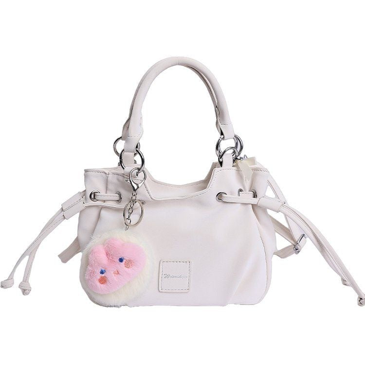 Women's Korean Style Solid Color Drawstring Design Fashion Simple Bags