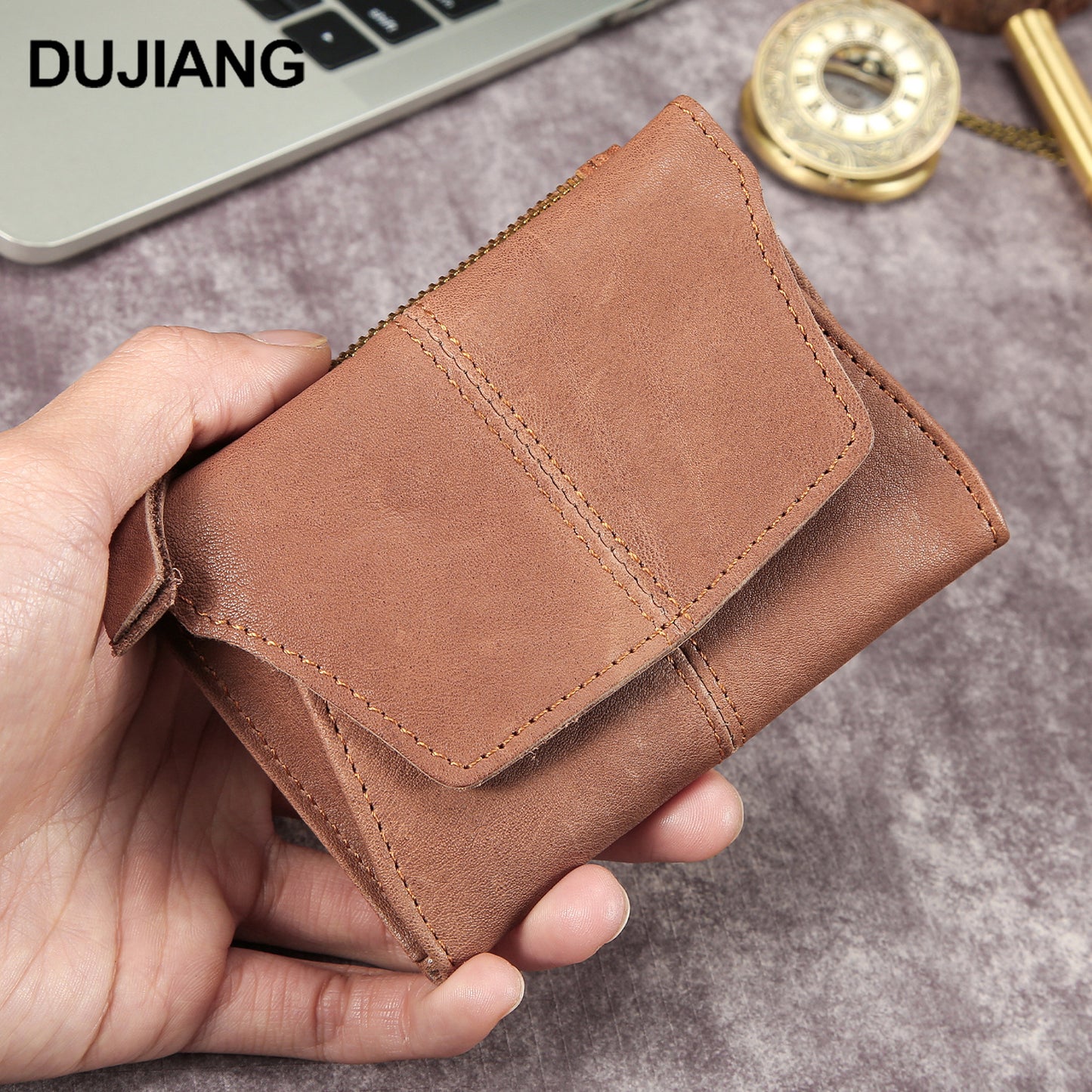 Women's & Men's Portable First Layer Cowhide Mini Clutch Card Holder