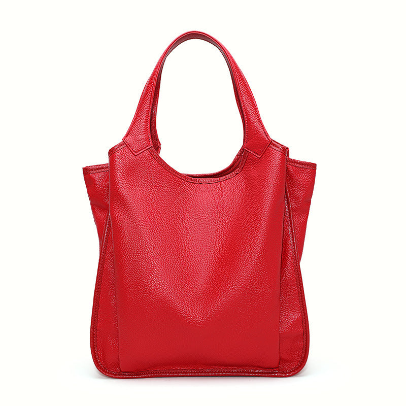 Women's Top Layer Cowhide Leather Fashion Large Women's Shoulder Bag