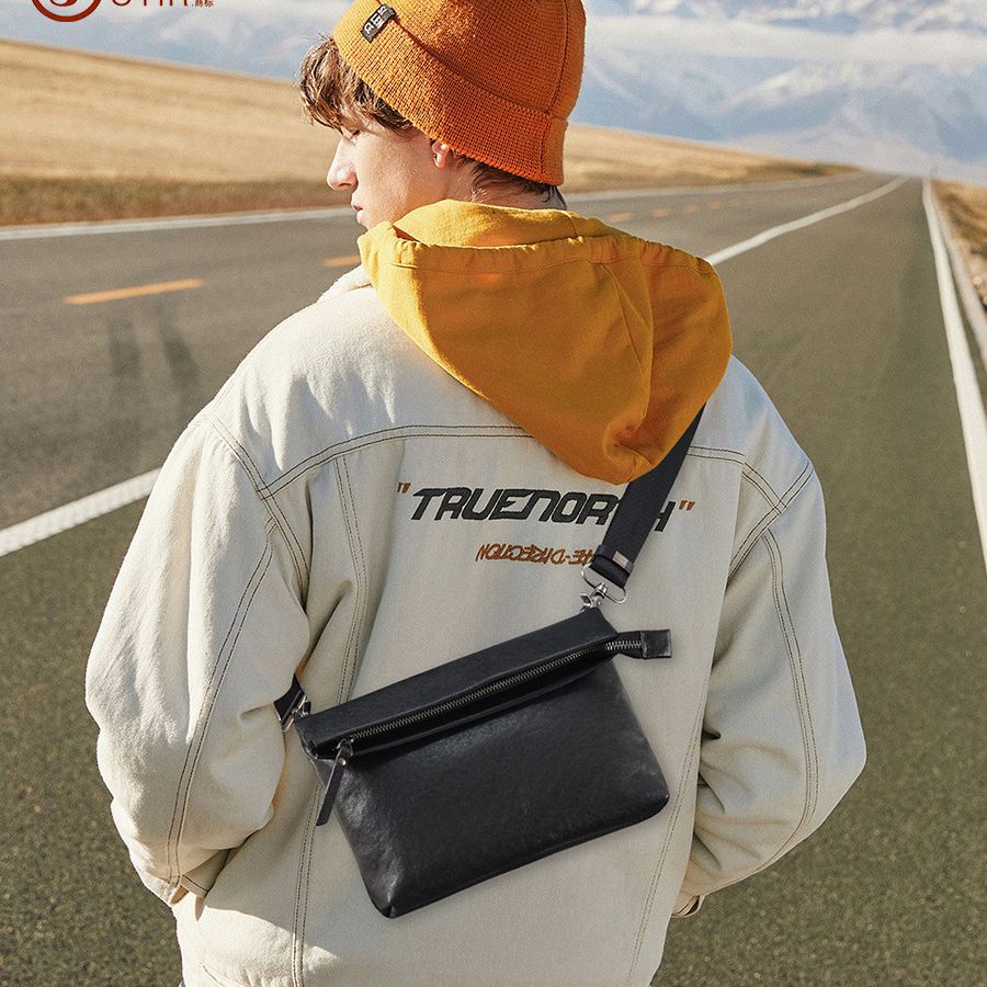 Men's Cowhide Genuine Leather Fashion Commuter Men's Messenger Bag