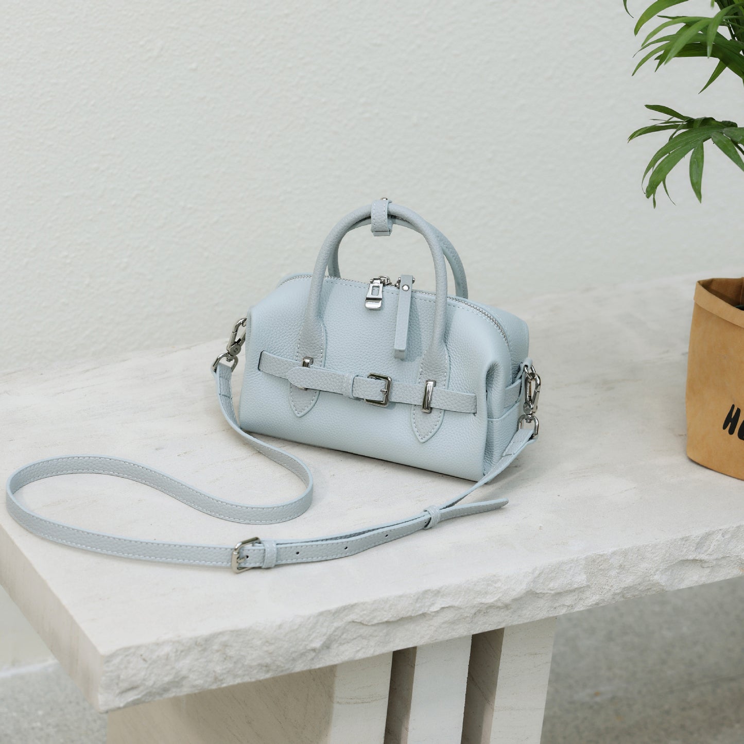 Women's Bowling Genuine Leather Niche High-grade Large Bags