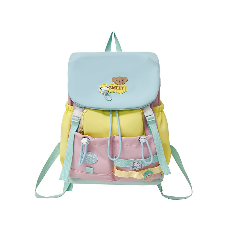 Style Large Capacity High Female Cute Sweet Contrast Color Primary Bags