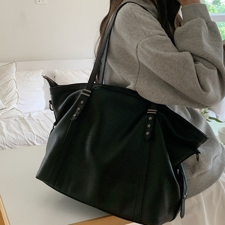 Women's Fashion Big Commuter Retro Soft Leather Women's Messenger Bag