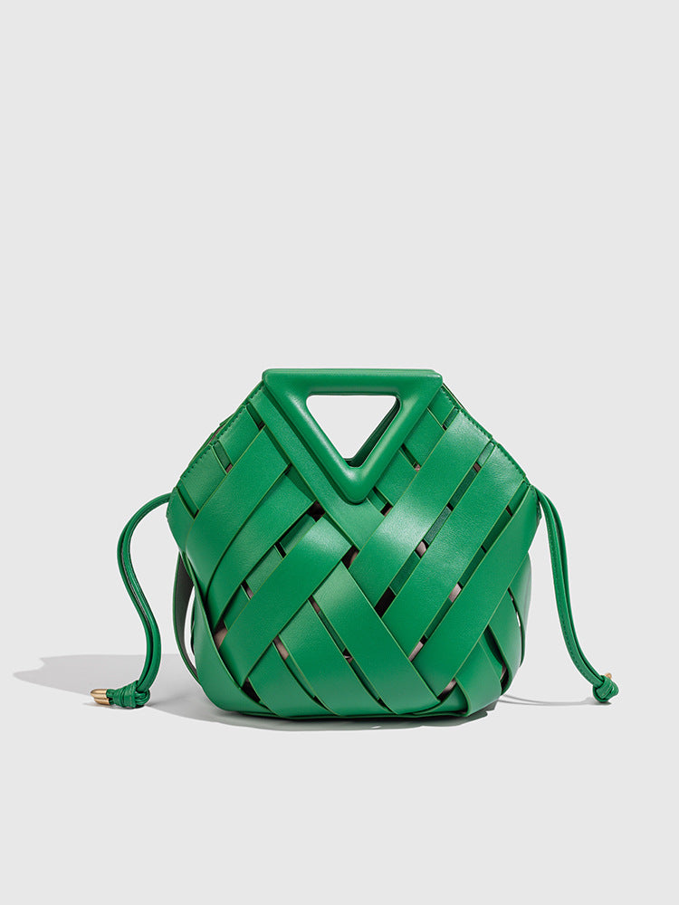 Women's Vegetable Basket Magnetic Woven Hollowed Handbags