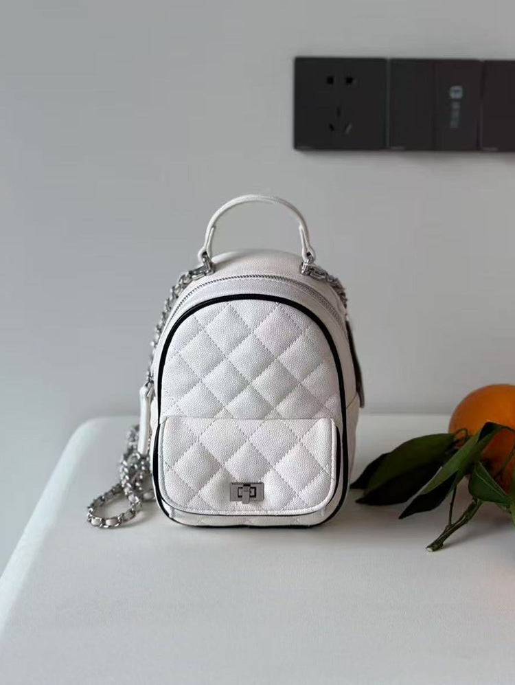 Women's High-grade Niche Rhombus Korean Fashion Chain Backpacks