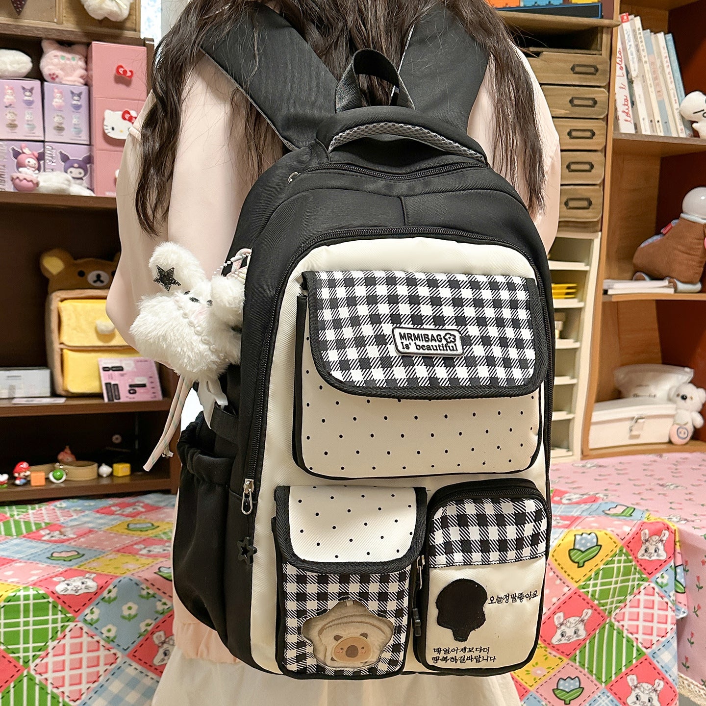 Women's Dopamine Contrast Color High Primary Large Backpacks