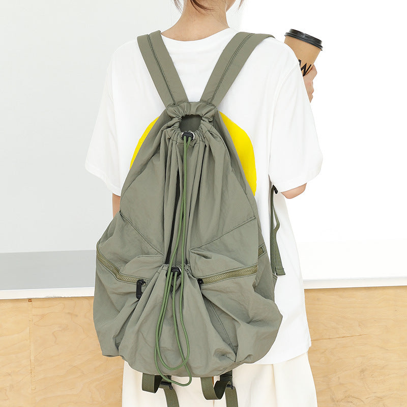 Leisure Artistic Canvas Fashionable Pleated Nylon Backpacks