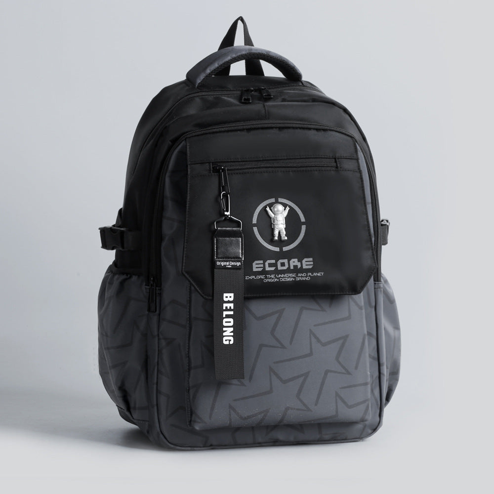 Men's Fashion Trendy Korean Style Early High College Large Capacity Leisure Backpack