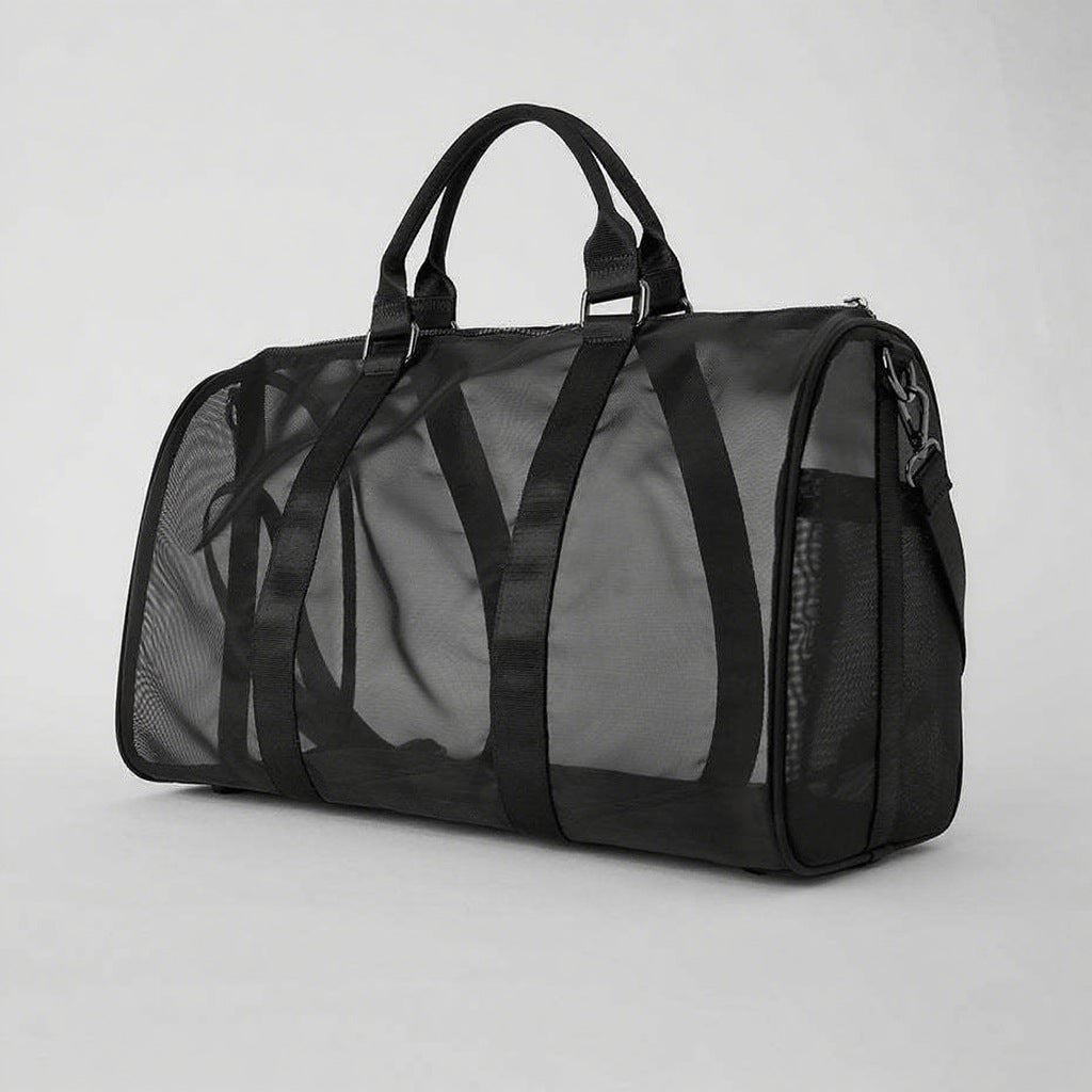 Women's Transparent Mesh Yoga Fitness Large Capacity Tote Bag