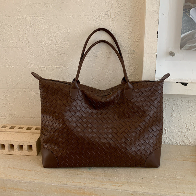 Women's Woven Large Capacity High-grade Business Trip Fitness Women's Shoulder Bag