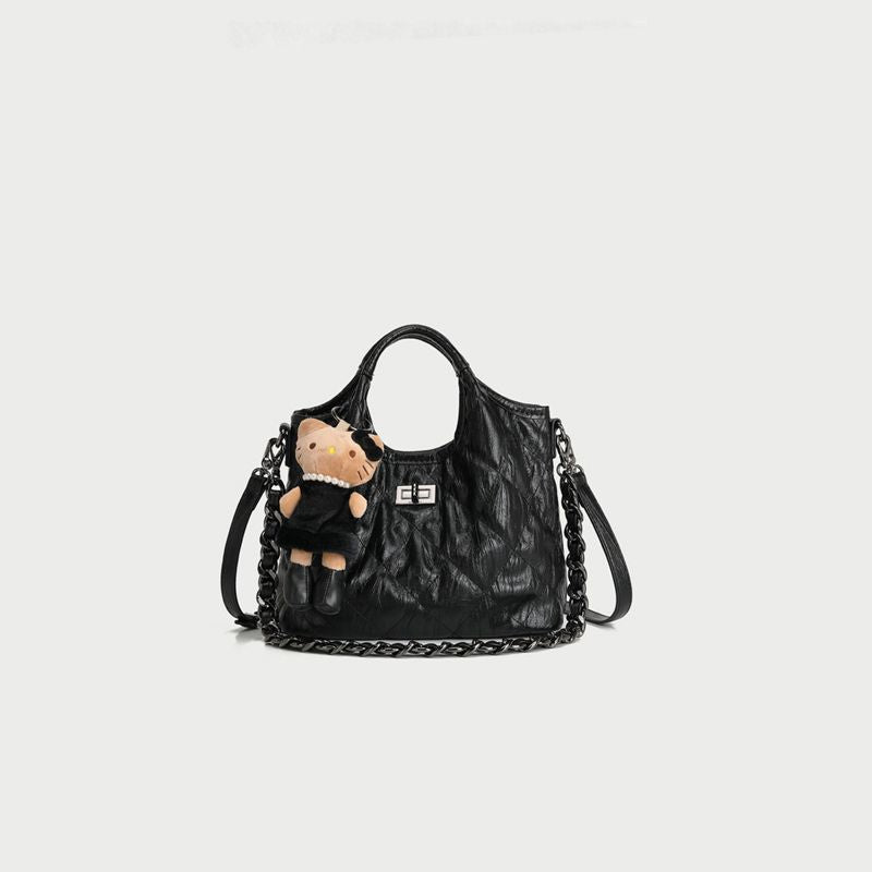 Women's Fashion Rhombus Portable Vegetable Basket Versatile Handbags