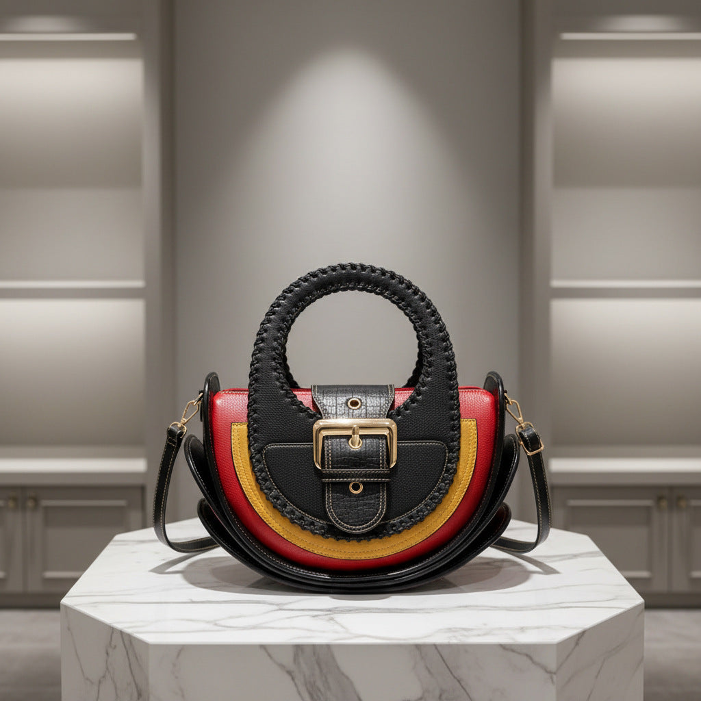 Women's Fashion Color Contrast Large Capacity High Bags