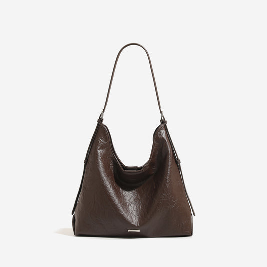 Women's Cowhide Underarm Commuter Large Capacity Hobo Tote Bag