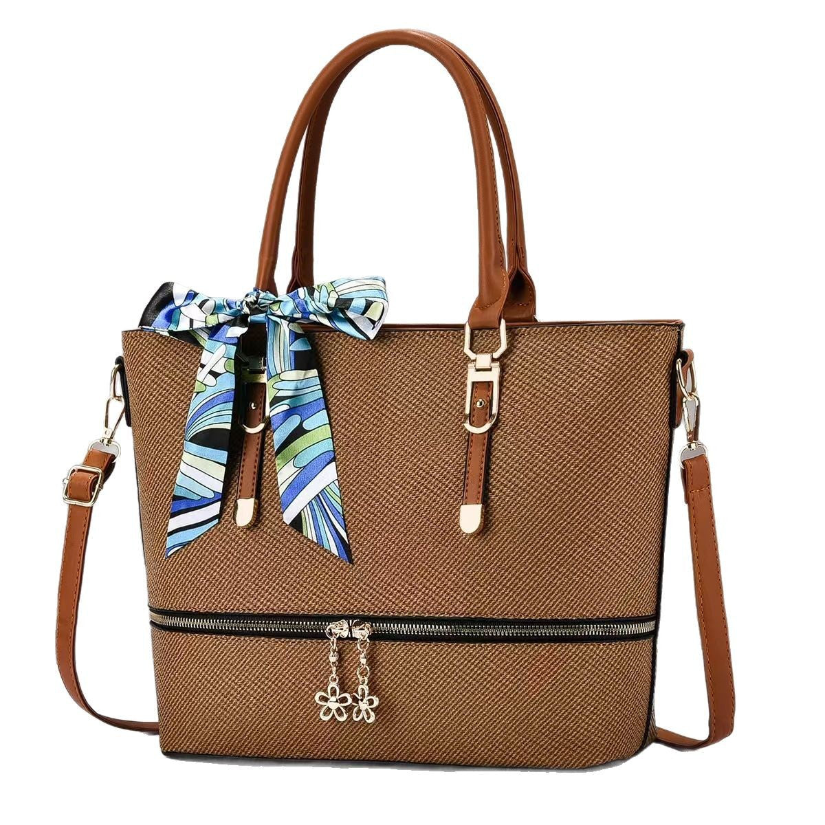 Women's Fashion Commuter Large Capacity Textured Bucket Bag