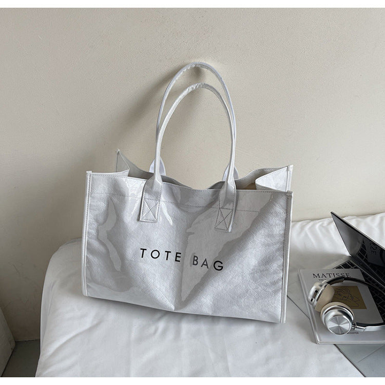 Women's Large Capacity Patchwork Fashion Simple Commute Tote Bag