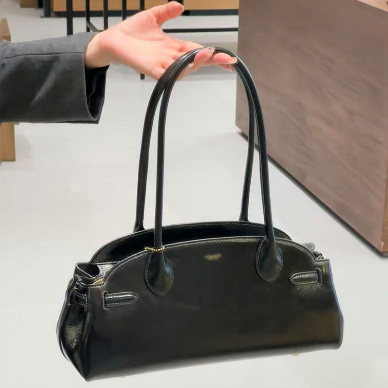Oil Wax Portable Baguette Commuter Fashion Underarm Bag