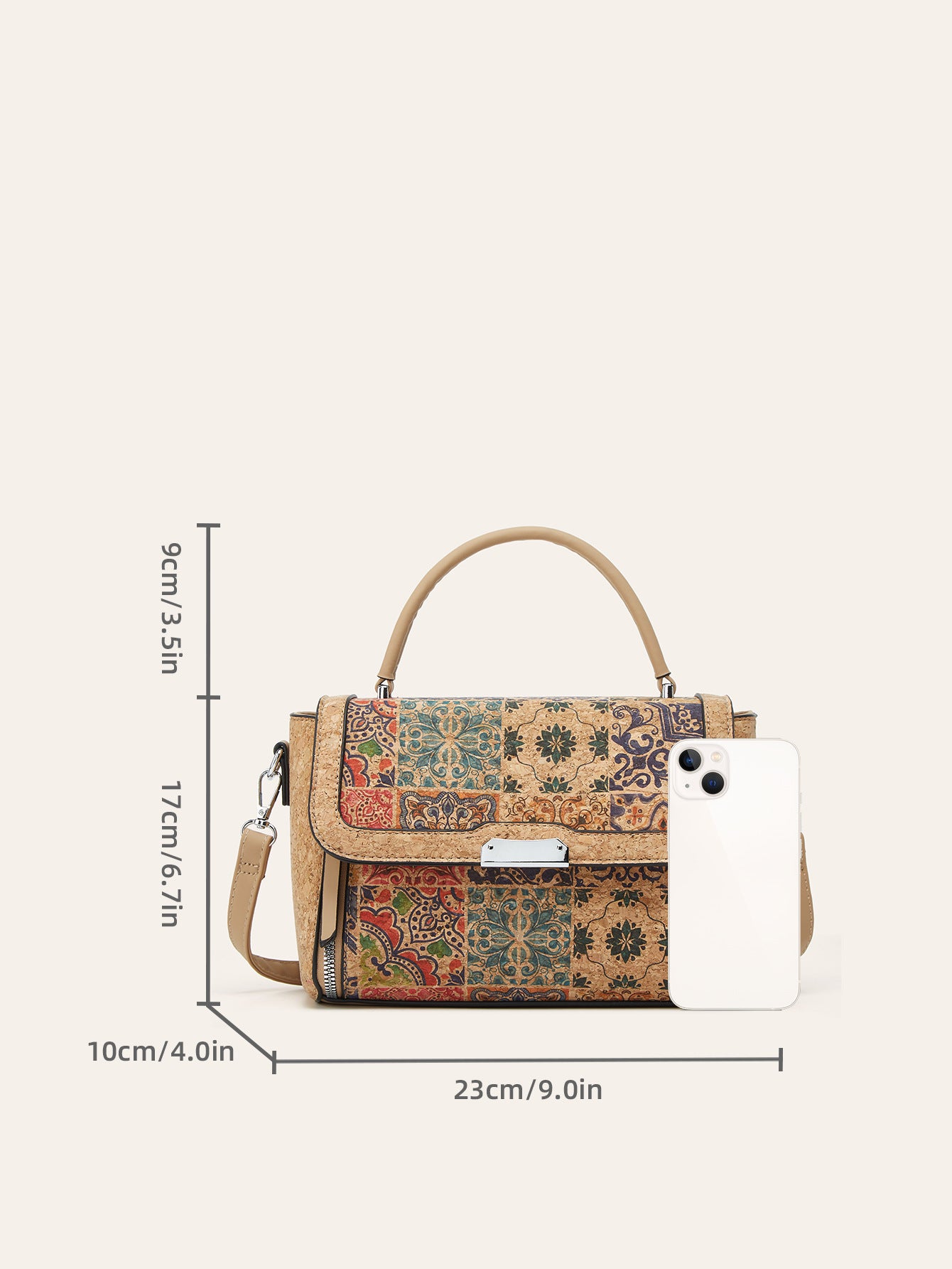 Women's Cork Printed Fashion Trendy Bark Pattern Shoulder Bags