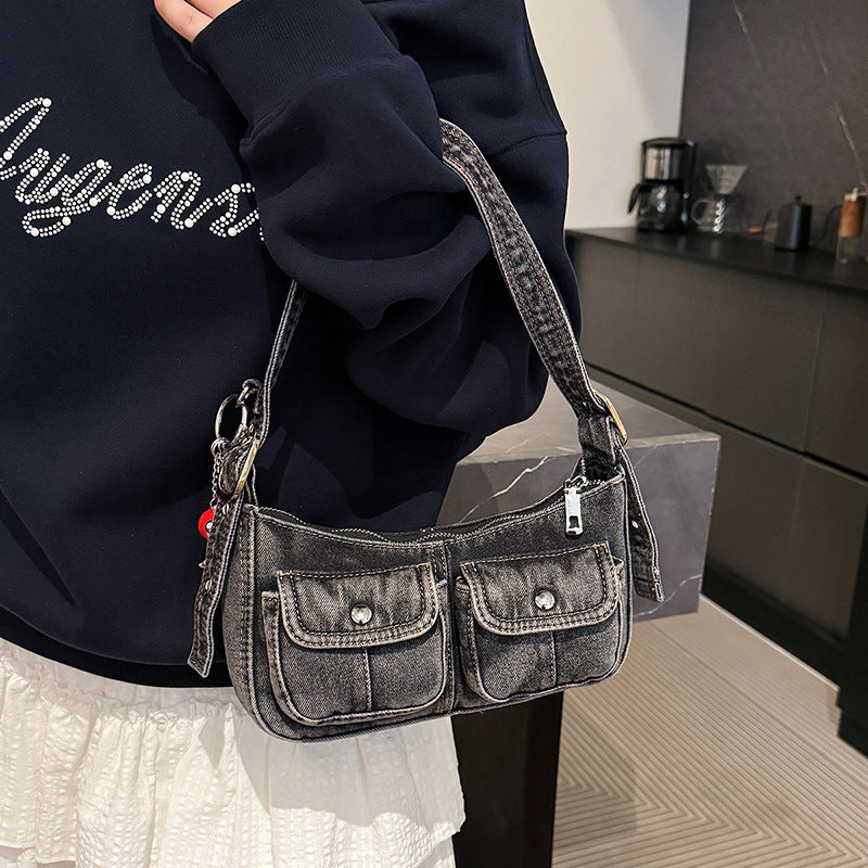 Distressed Denim Minority Fashion Female Hot Underarm Bag