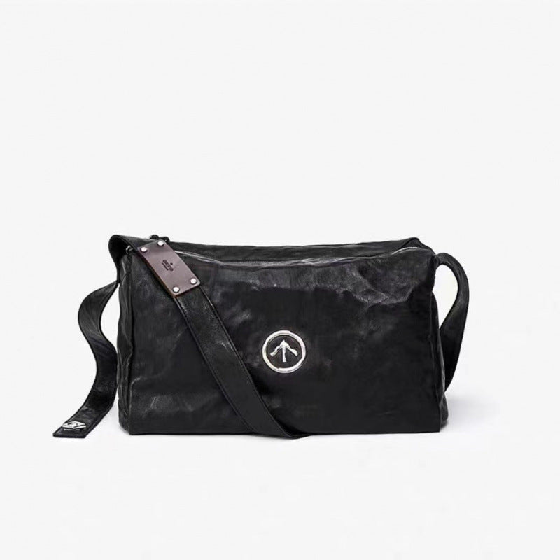 Women's & Men's Le Arrow Black Stone Pleated Large Capacity Soft Bags