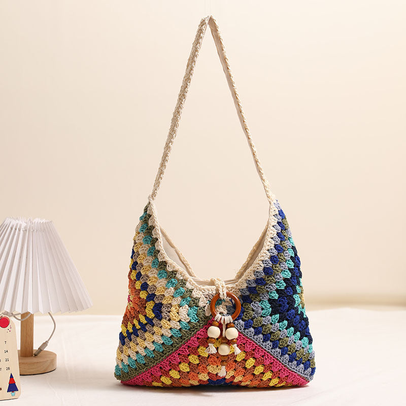 Women's Thread Woven Tassel Straw Vacation Style Beach Bags