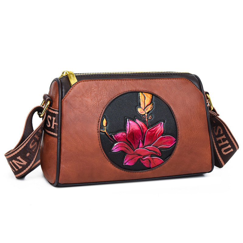 Women's Ethnic Style Embossed Painted Mother Trendy Fashion Bags